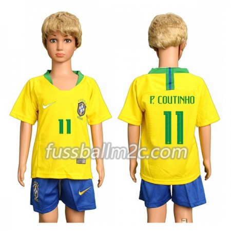 Fußballtrikots Brasilien P.Coutinho 11 Kinder Heim Trikotsatz WM 2018 Fußballtrikots Brasilien P.Coutinho 11 Kinder Heim Trikotsatz WM 2018
